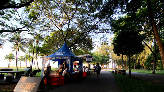 The much talked about hydration point alongside the Athlete Support Station