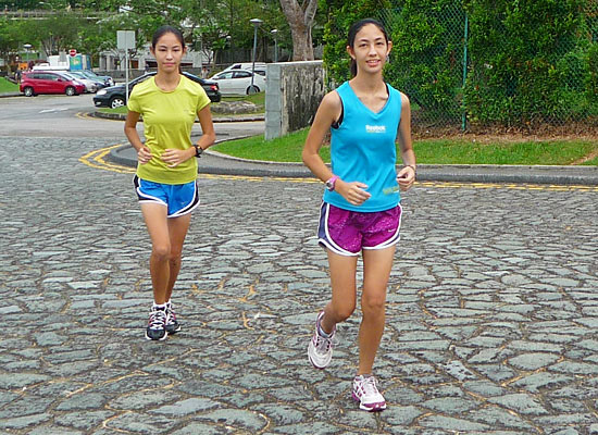 A light warm-up jog before training gets underway.