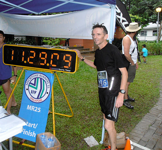 Courtesy of MR25. Stuart Mclay poses with the analogue following his 10-lap brace