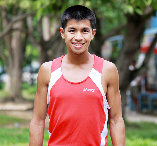 Liew demonstrating a toned down warm-up routine