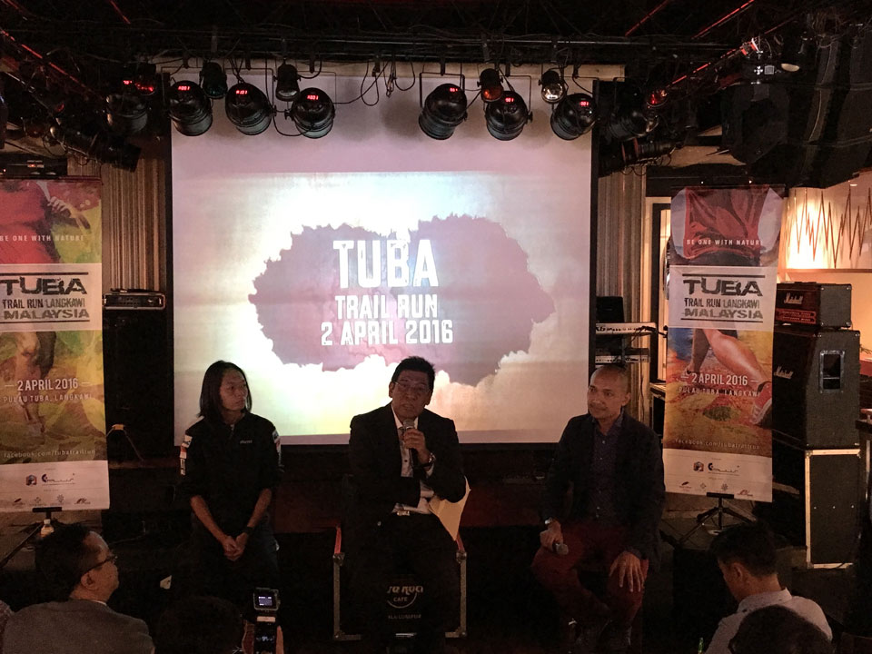 (From Left to Right) Liew Wei Yong, Race Director, Tan Sri Khalid Ramli, Chief Executive Officer of Langkawi Development Authority (LADA) and Iskandar Shahril, Business Development Director of E-Plus Entertainment Productions at the Tuba Trail Run press conference.