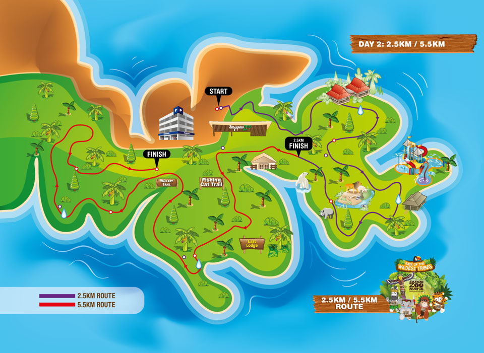Safari Zoo Run Race Routes Day 2