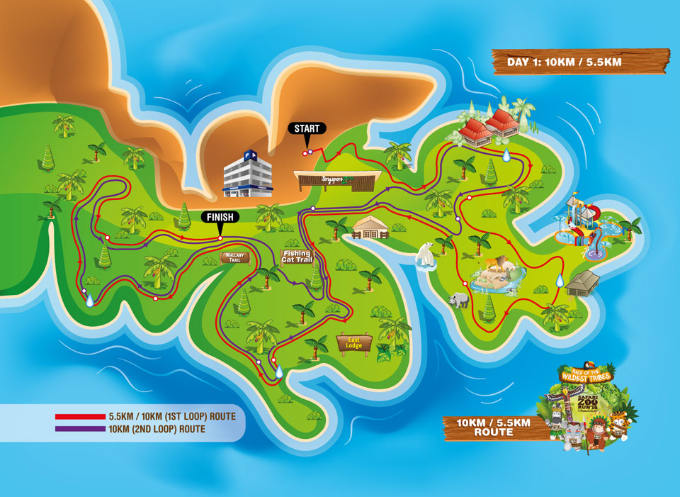 Safari Zoo Run Race Routes Day 1