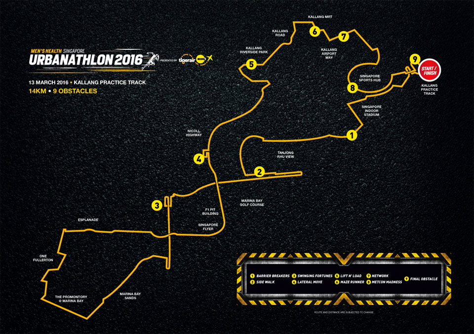 Men's Health Singapore Urbanathlon 2016 Race Route