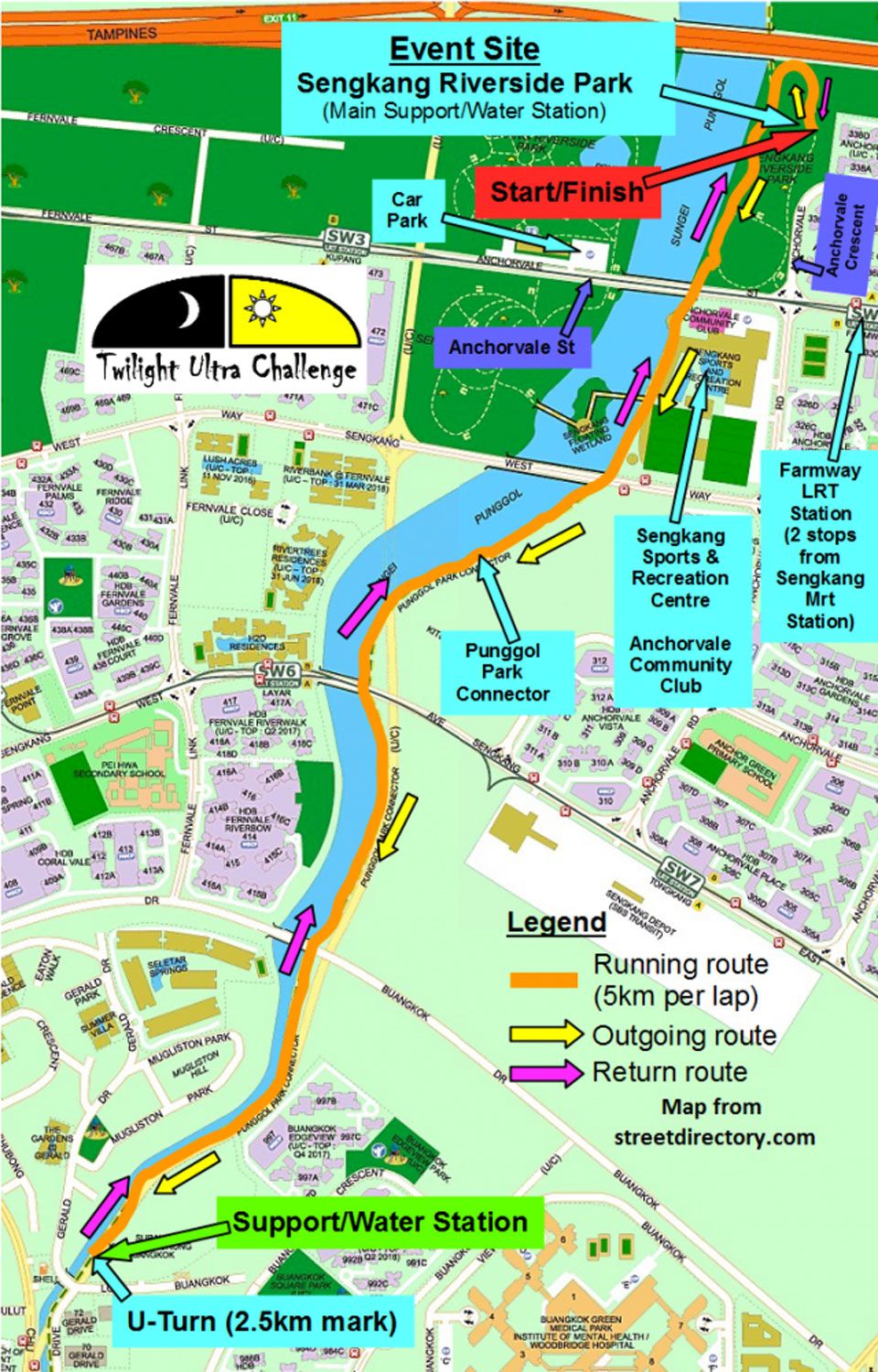 Twilight Ultra Challenge 2016 Race Route