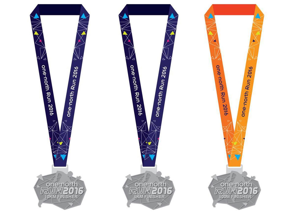 one north run 2016 race medal design