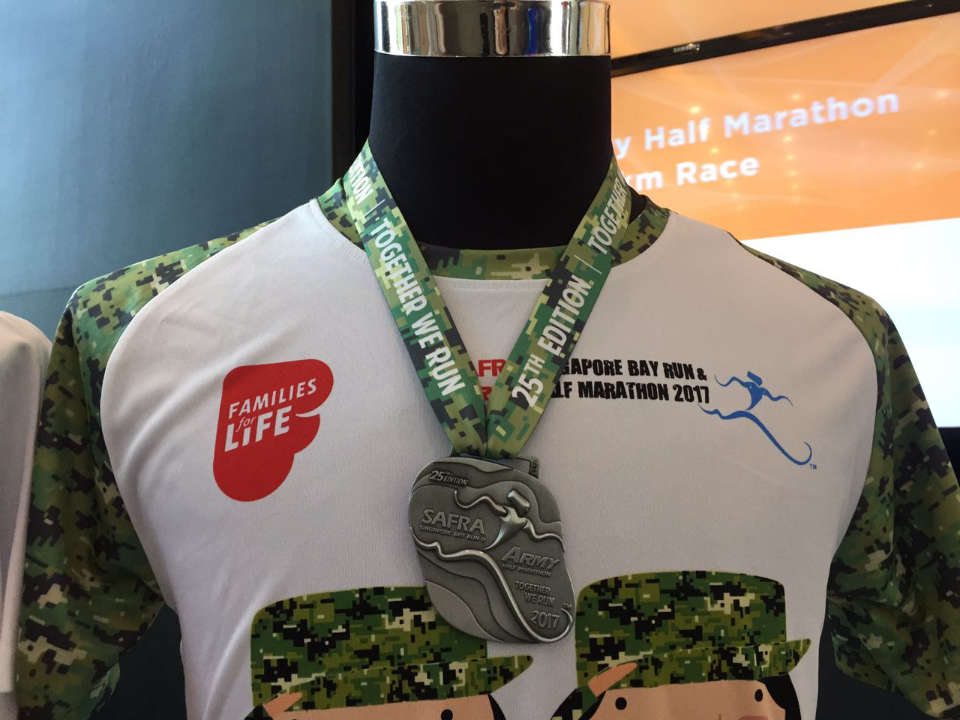 SAFRA Singapore Bay Run & Army Half Marathon (SSBR & AHM) 2017 Medals Designs and Race Entitlements
