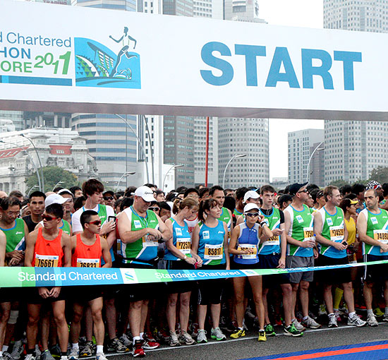 Runners gear up for the 10-kilometre flag-off