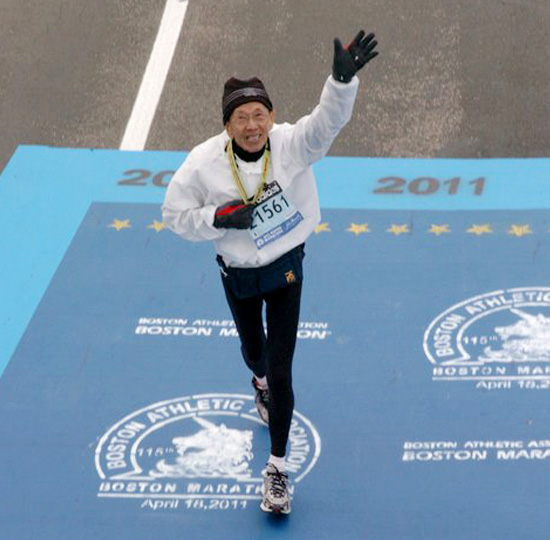 2nd oldest male finisher of the Boston Marathon 2011 with the time of 5:13:03 on 18 April at age 79