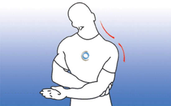 Cervical Spine/Trapezius Stretch: Side of neck and top of shoulder