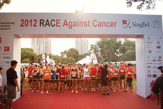 The start line of Race Against Cancer 2012.