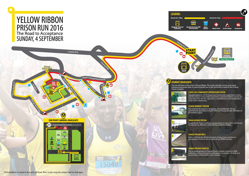 Yellow Ribbon Prison Run 2016 Race Route