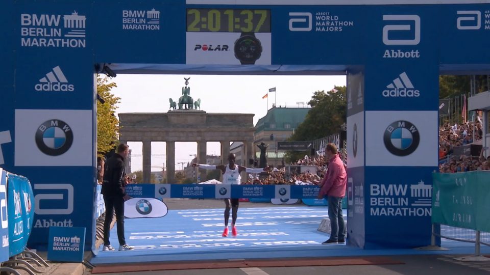 Eliud Kipchoge of Kenya Sets New Marathon World Record at Berlin Marathon